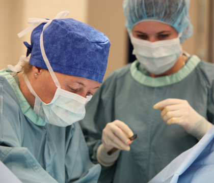 Dr. Stacy Anderson in surgery.