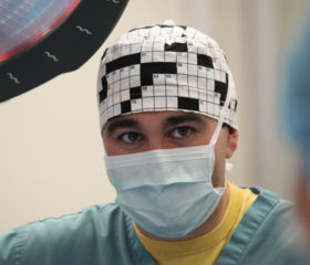 Dr. Chris Bell during surgery.